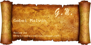Gebei Malvin névjegykártya